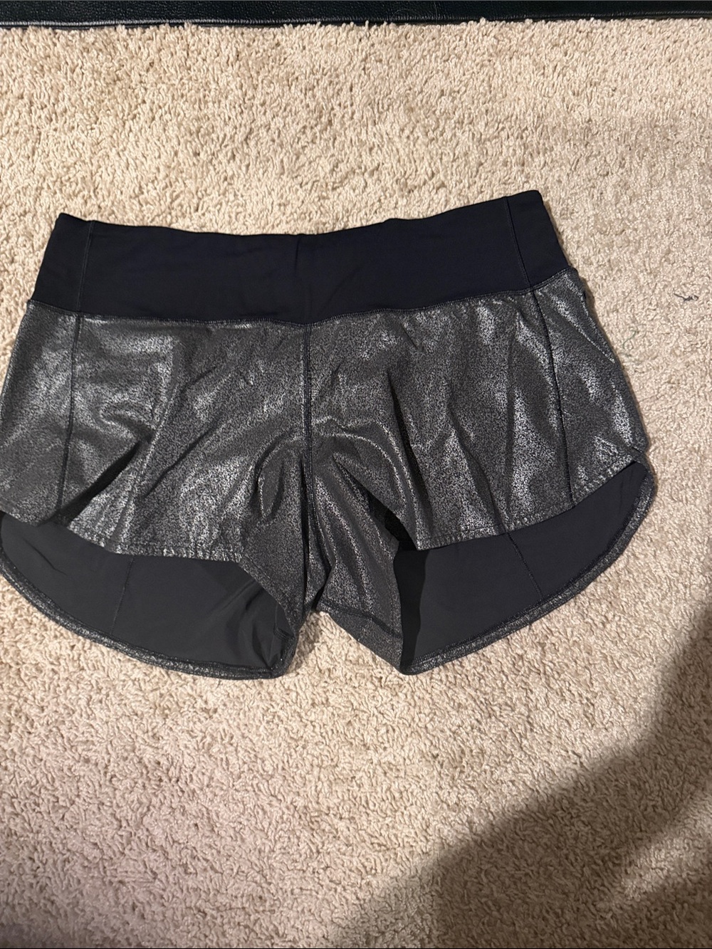 lululemon athletica Metallic Black Running Shorts